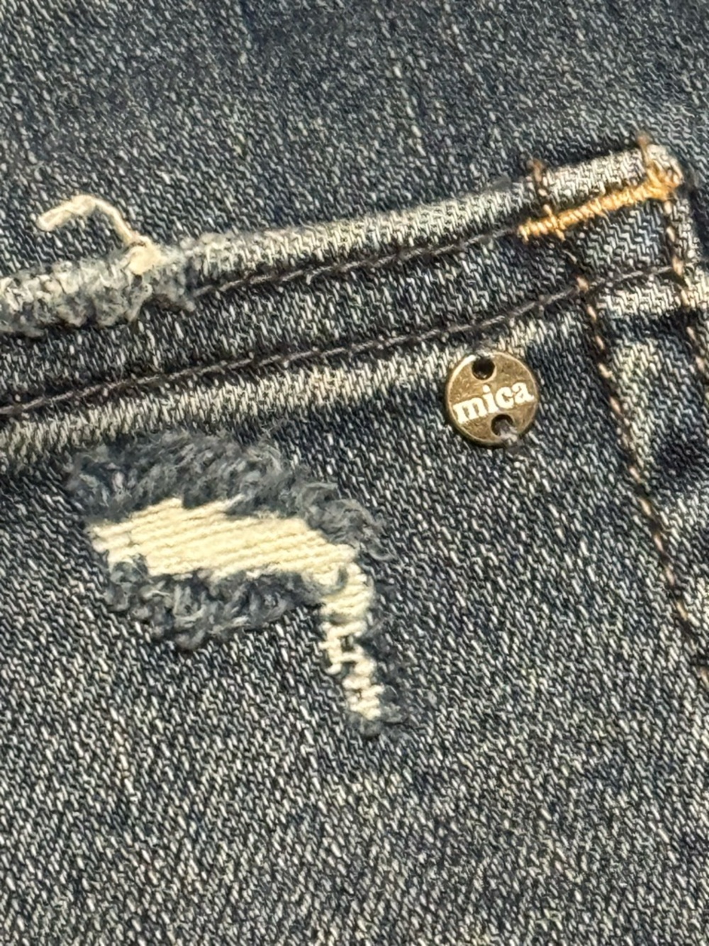 Mica High-waisted Blue Wide-Leg Flare Distressed Boho Jeans Women’s Size 25 - Picture 10 of 14